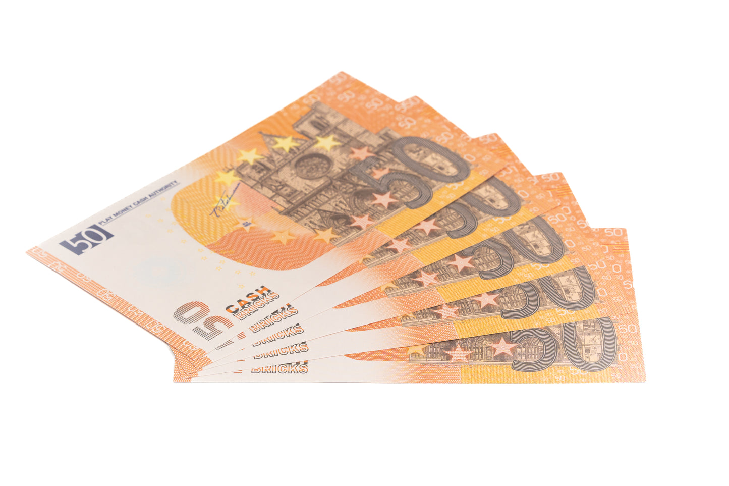 Cashbricks® Spielgeld Euro Bündel - €50 Scheine