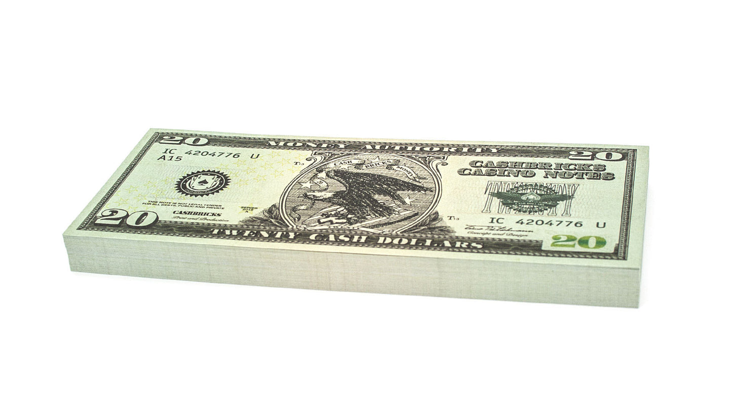 Cashbricks® Spielgeld $20 Dollar Scheine